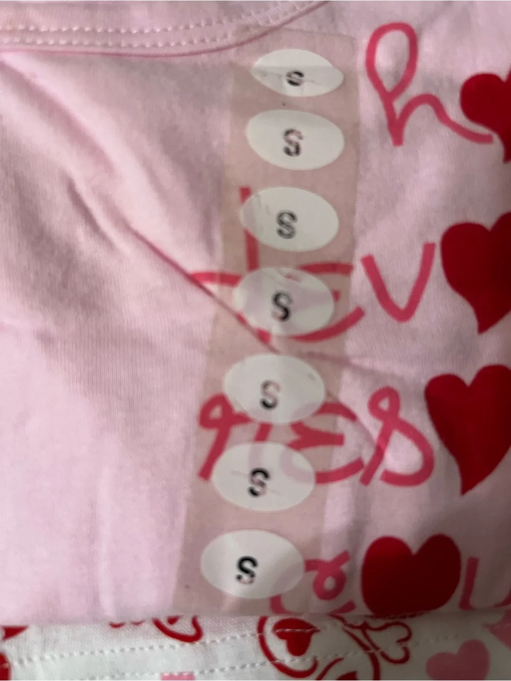 Whispers Pink Heart Pajama Set short and long pants with short sleeve top